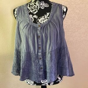 RACHEL ZOE SM BLUE GRAY TANK